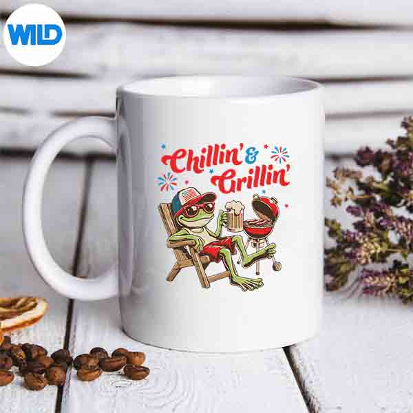 Chillin And Grillin Frog Beer Patriotic 4th Of July Costume Silhouette SVG PNG Cut File 6 ChillinAndGrillinFrogBeerPatriotic4thOfJulyCostumemug
