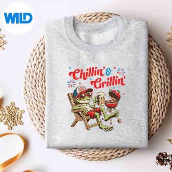 Chillin And Grillin Frog Beer Patriotic 4th Of July Costume Silhouette SVG PNG Cut File 4 ChillinAndGrillinFrogBeerPatriotic4thOfJulyCostumesweater