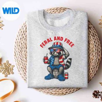 FeralAndFreeRaccoonFeralButFree4thOfJulysweater