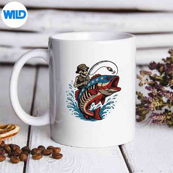 FishingPatrioticJuly4thRedWhiteAndReelUsaFishermanmug