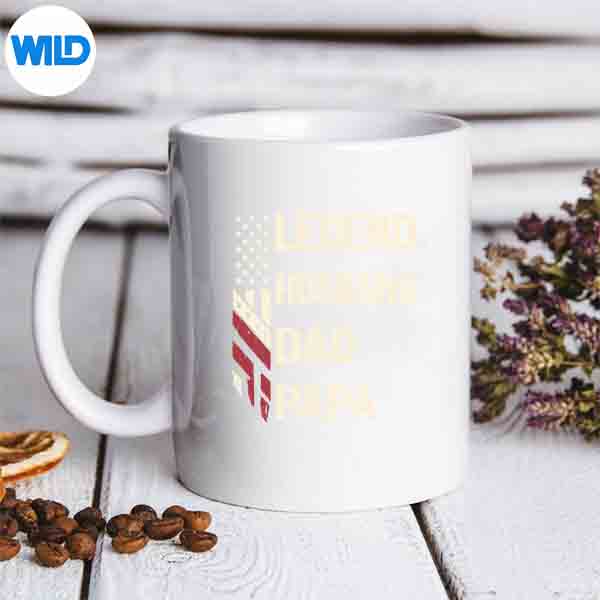 LegendHusbandDadPapaVintageAmericanFlagFathersDaymug