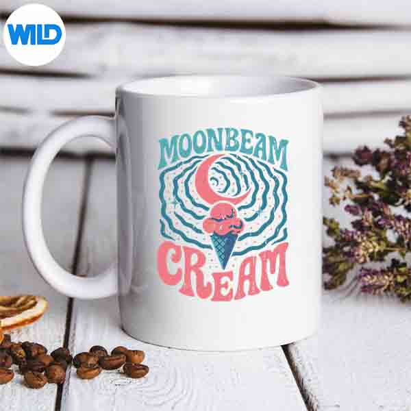 Moonbeam Ice Cream Retro Style Ice Cream Lover Vector Design