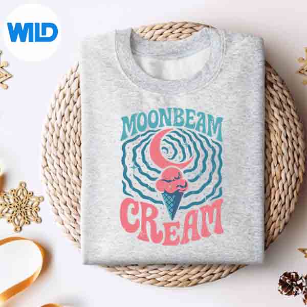 Alternative view of Moonbeam Ice Cream Retro Style Ice Cream Lover Vector Design