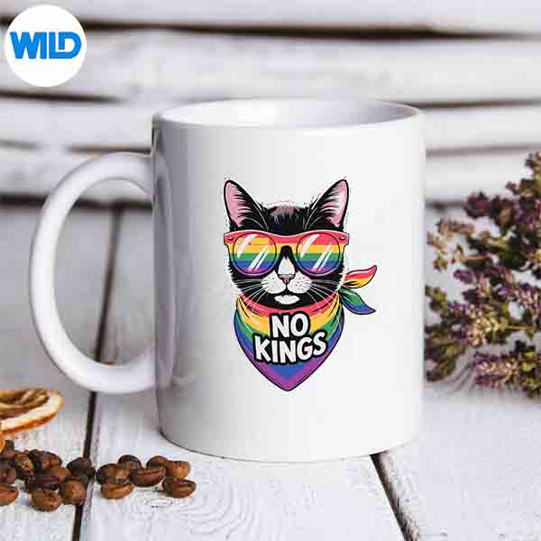 No Kings Pride Cat Vintage Silhouette SVG PNG 7 NoKingsPrideCatVintagemug