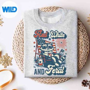 Red White And Feral Raccoon 4th Of July Patriotic SVG PNG Digital Design 4 RedWhiteAndFeralRaccoon4thOfJulyPatrioticsweater