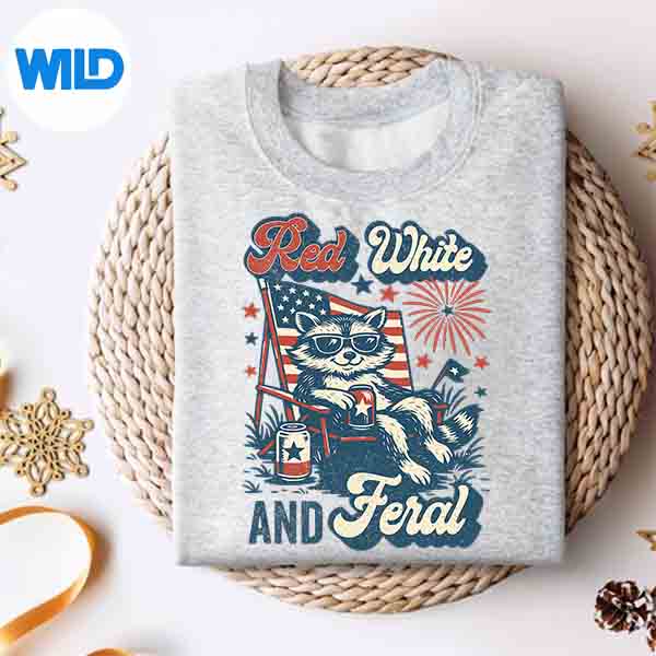Red White And Feral Raccoon 4th Of July Patriotic SVG PNG Digital Design 2 Red White And Feral Raccoon 4th Of July Patriotic SVG PNG Digital Design - Image 2