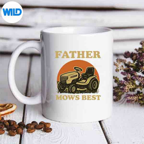 Retro Father Mows Best For Dad And Daddy Design for Cricut 7 RetroFatherMowsBestForDadAndDaddymug
