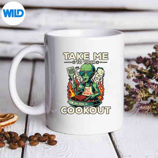 AlienUfoGrillTakeMeToYourCookoutGrillingmug