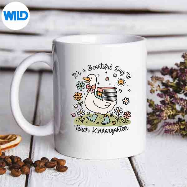 Cute Goose Its A Beautiful Day To Teach Kindergarten SVG Cut File 6 CuteGooseItsABeautifulDayToTeachKindergartenmug