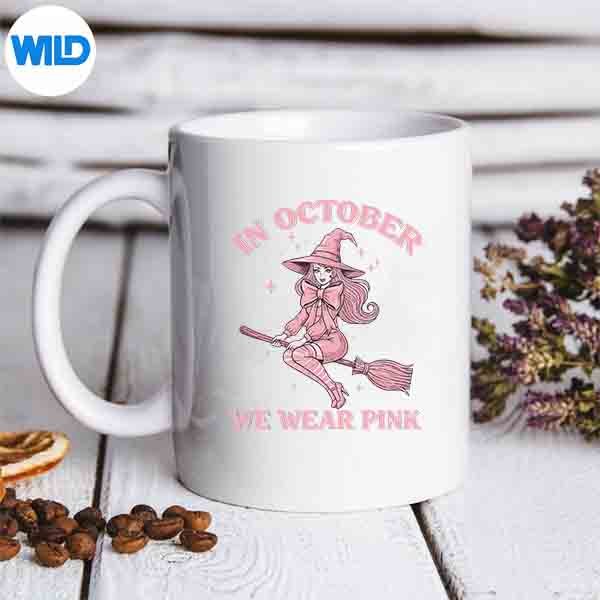 Cute Witch Pink Coquette Bow October Halloween Breast Cancer SVG PNG Digital Download 6 CuteWitchPinkCoquetteBowOctoberHalloweenBreastCancermug