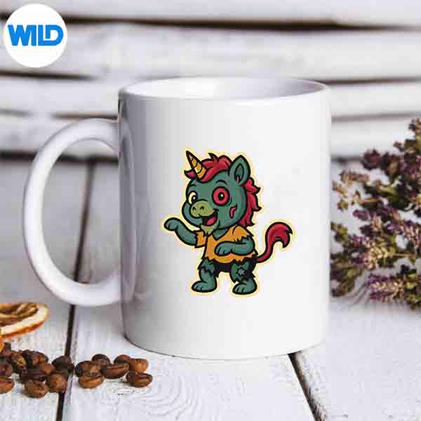 CuteZombieUnicornCartoonForGirlsHalloweenmug
