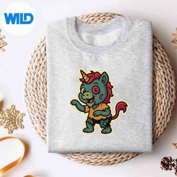 CuteZombieUnicornCartoonForGirlsHalloweensweater