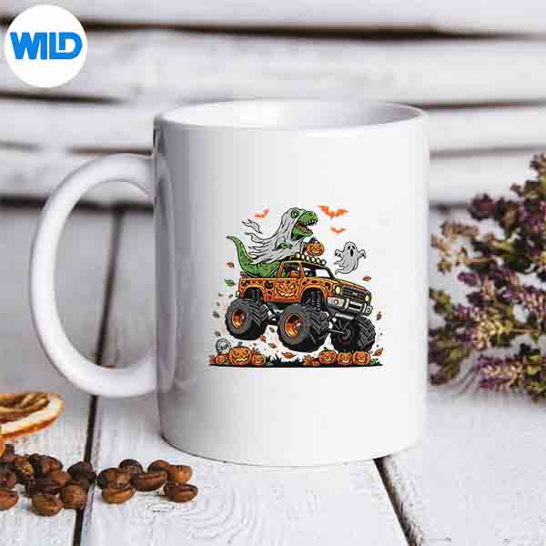 Dinosaur Trex Riding Monster Truck Halloween Cut File 6