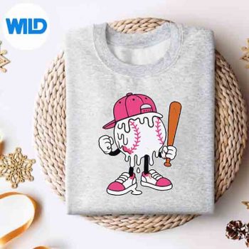 DistressedBaseballIceCreamDripBaseballYouthsweater