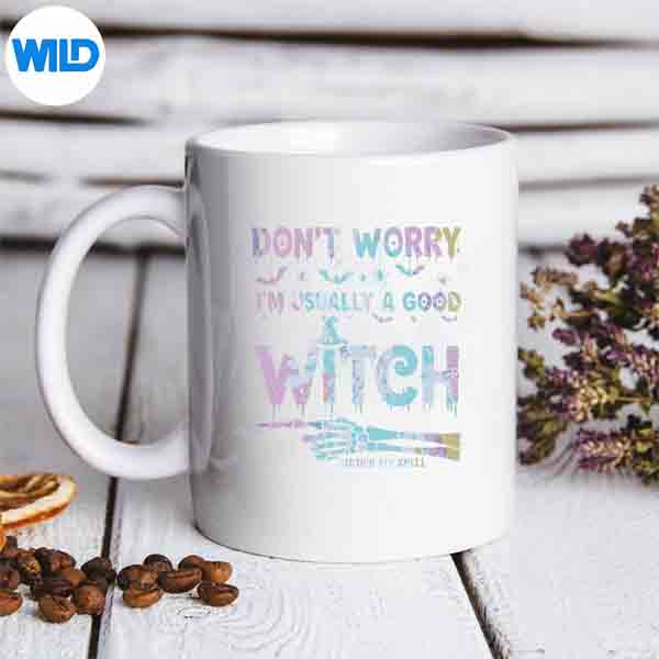 DontWorryImUsuallyAGoodWitchSpookySkeletonPartymug