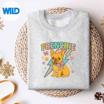 FrenchBulldogWithLightningAndBowssweater