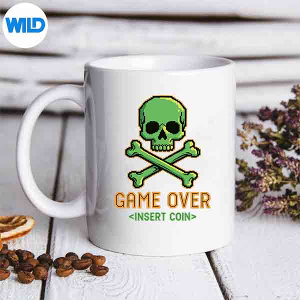Game Over Insert Coin Retro Gaming Skull Bones SVG PNG 6 GameOverInsertCoinRetroGamingSkullBonesmug
