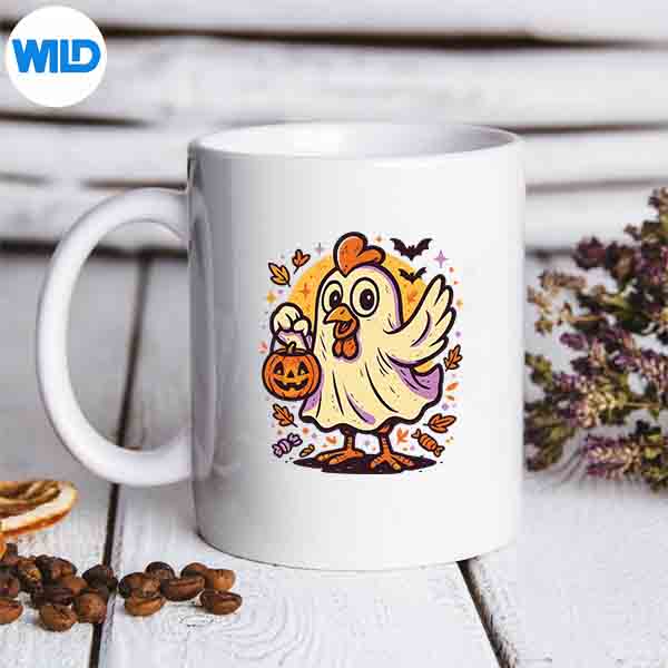 GhostChickenHalloweenCostumeFarmPoultrymug