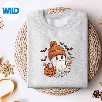 HalloweenBooIceCoffeeSpookyGhostMomGirlsCutesweater