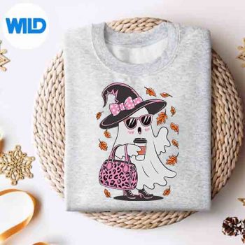 HalloweenBooIceCoffeeSpookyGhostMomGirlsFunnysweater