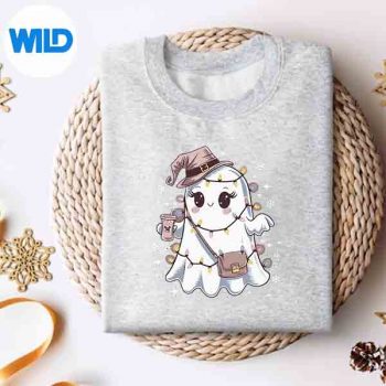 HalloweenBooIceCoffeeSpookyGhostMomGirlsLovesweater