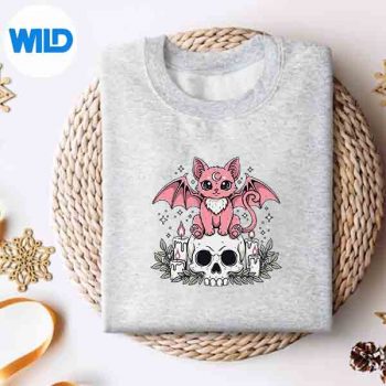 Halloween Cat Bat Skeleton Spooky Season Cat Lover Fall Vibe SVG PNG 4 HalloweenCatBatSkeletonSpookySeasonCatLoverFallVibesweater