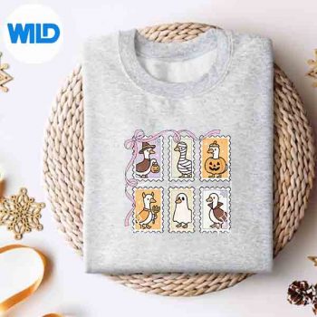 HalloweenGooseStampsPostageWitchPumpkinGoosesweater