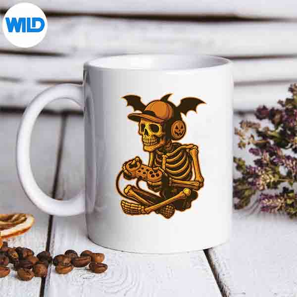 HalloweenSkeletonGamerVideoGamingmug