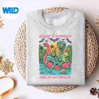 HalloweenSummerweenZombieFloatFlamingoSummersweater