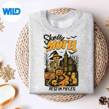 HalloweenVibesSpookySeasonSkeletonHorrorSkellyMotelsweater