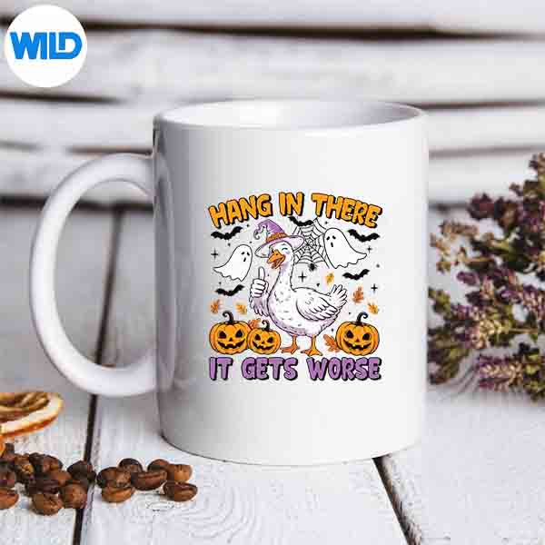 Hang In There It Gets Worse Halloween Goose Meme Vector Design 6 HangInThereItGetsWorseHalloweenGooseMememug
