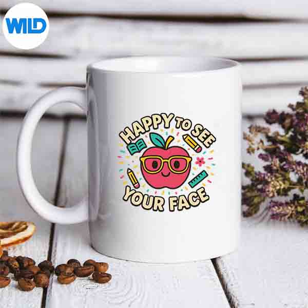 Happy To See Your Face First Day Back To School Teacher Vector Design 6 HappyToSeeYourFaceFirstDayBackToSchoolTeachermug