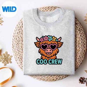 Highland Cow Coo Crew Pastel Cottagecore Cartoon Calf Artful Vector Design 4 HighlandCowCooCrewPastelCottagecoreCartoonCalfArtfulsweater