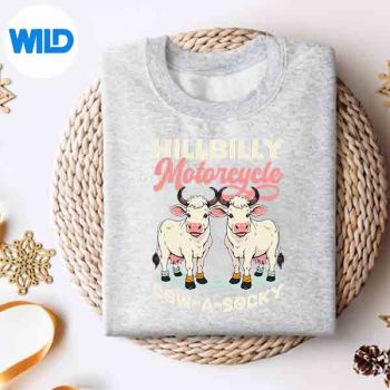 Hillbilly Motorcycle Cow A Socky For A Biker Digital Design 4 HillbillyMotorcycleCowASockyForABikersweater