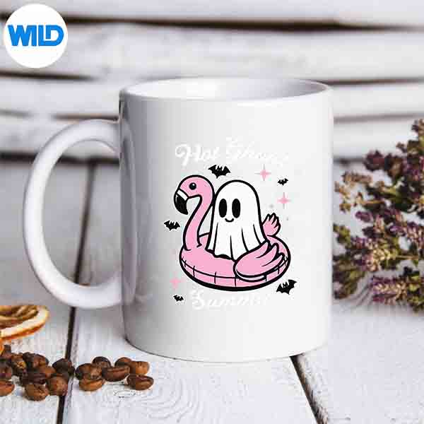 Hot Ghoul Summer Flamingo Ghost Summerween SVG Cut File 6 HotGhoulSummerFlamingoGhostSummerweenmug