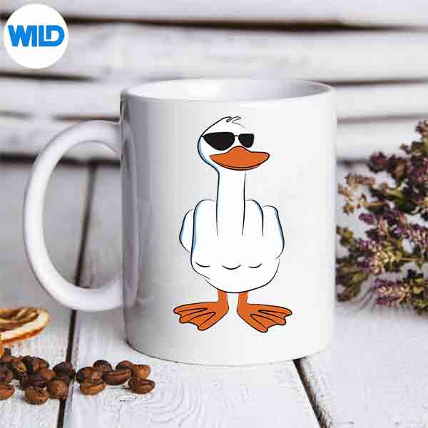 IDontGiveADuckMiddleFingerOffensiveRudeDuckmug