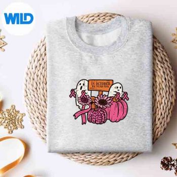 InOctoberWeWearPinkGhostBreastCancerAwarenesssweater