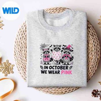 InOctoberWeWearPinkRaccoonBreastCancerAwarenesssweater