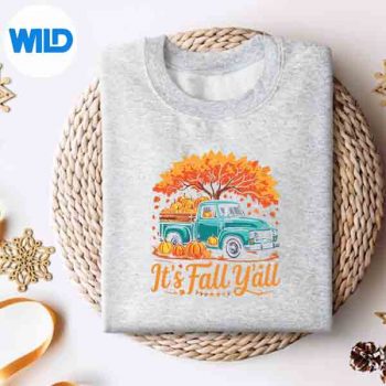ItsFallYallTruckAutumnTreePumpkinFallThanksgivingsweater