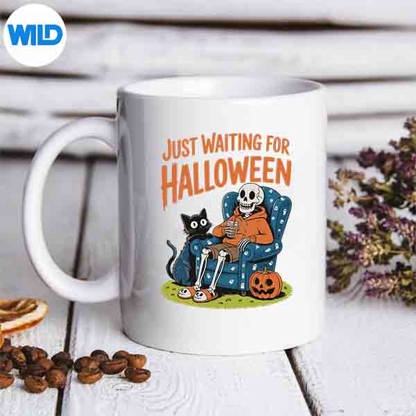 JustWaitingForHalloweenCountdownSpookySkeletonSummermug