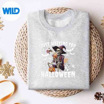 Just Waiting For Halloween Skeleton Icrcream SVG PNG 4 JustWaitingForHalloweenSkeletonIcrcreamsweater