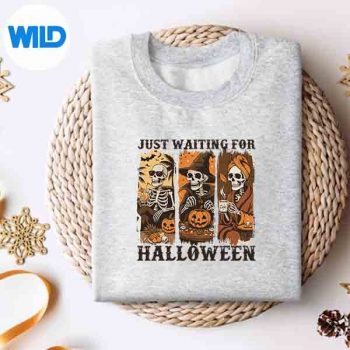 Just Waiting For Halloween Skeleton Summer Fall Coffee SVG Cut File 4 JustWaitingForHalloweenSkeletonSummerFallCoffeesweater
