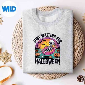 Just Waiting For Halloween Spooky Skeleton Summer SVG PNG Digital Download 4 JustWaitingForHalloweenSpookySkeletonSummersweater