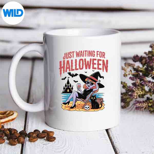 JustWaitingForHalloweenSummerWitchSpookySeasonVibesmug
