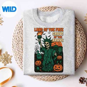 Land Of The Free Grave Of The Brave Halloween Pumpkin SVG PNG Digital Design 4 LandOfTheFreeGraveOfTheBraveHalloweenPumpkinsweater