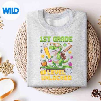 LevelUnlocked1stGradeDinosaurBackToSchoolGamersweater