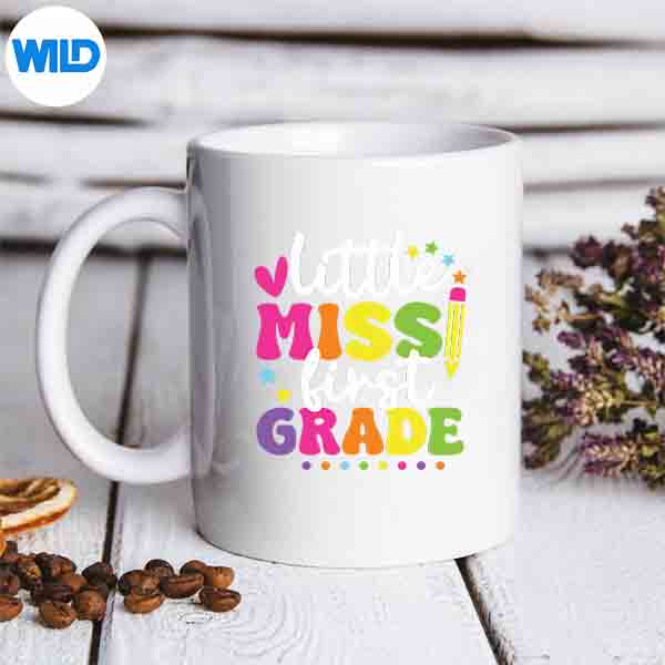 Little Miss 1st Grade Girls Pencil Back To School Vector Design 6 LittleMiss1stGradeGirlsPencilBackToSchoolmug