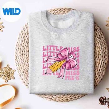 LittleMissPrekLovelyPencilPinkBowToddlersweater