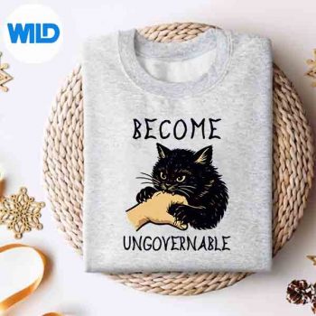 MemeBecomeUngovernableBlackCatBitingHandsweater