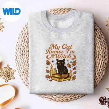 My Cat Knows Im A Witch Halloween Familiar Digital Design 4 MyCatKnowsImAWitchHalloweenFamiliarsweater